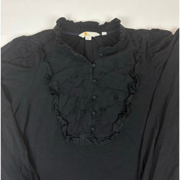 Boden Tops - Boden Embroidered Woven Mix Top Black Size L US14 UK18 T1037 Boho Blouse